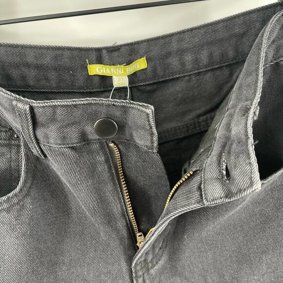 GIANNI BINI Jeans Denim Size 27 Stella Raw Hem Gray Black 100% Cotton Crop NWT - Picture 8 of 16